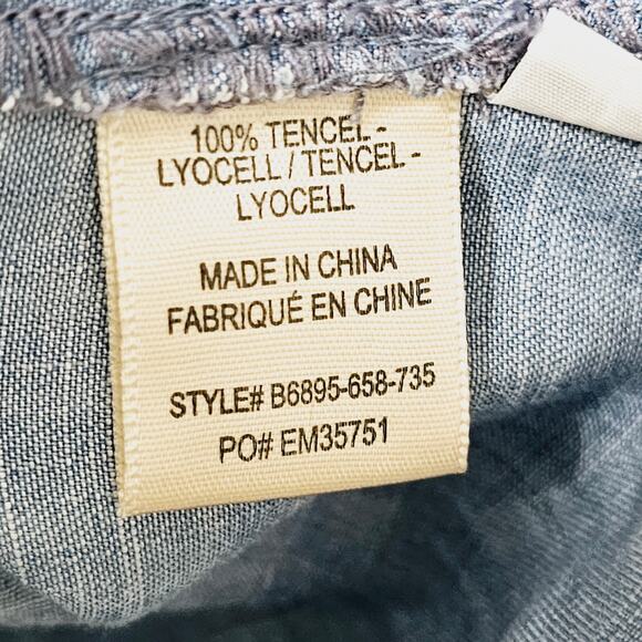 Bella Dahl by Anthropologie Shirt Dress Sz S Pockets Roll Up Sleeve Boho Casual - Picture 9 of 11